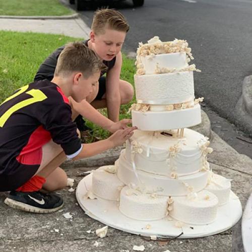 Abandoned Wedding Cake Found On The Side Of Melbourne Road