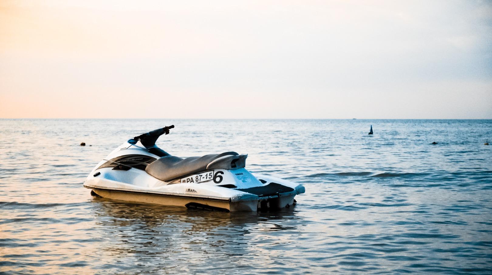 beach with jet ski