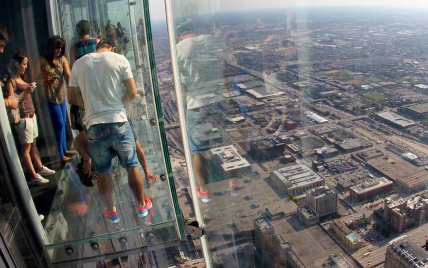 Glass Sightseeing Deck Cracks Under Visitors Feet
