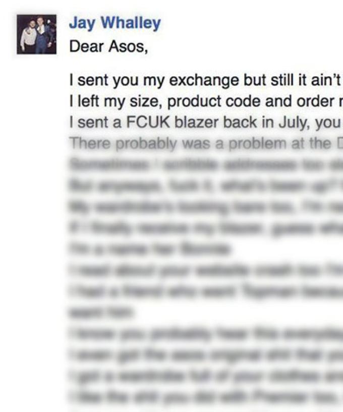 Fantastic Complaint Letter To Asos Gets Perfect Reply Asos has no control over the linked sites and accepts no responsibility for them or for any loss or damage that may we always appreciate your feedback or other suggestions about asos, but you. fantastic complaint letter to asos gets