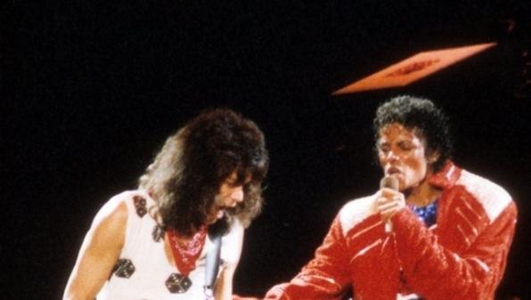 Guitarist Eddie Van Halen Joins Michael Jackson On Stage To Perform His Hit Song Beat It In 1984