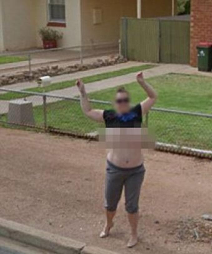 Boobs on Street View: Karen Davis flashes Google car in 