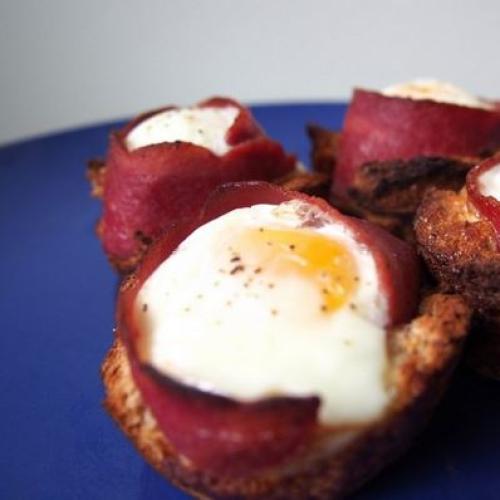 The Best Hangover Breakfast: Bacon & Egg Toast Cup