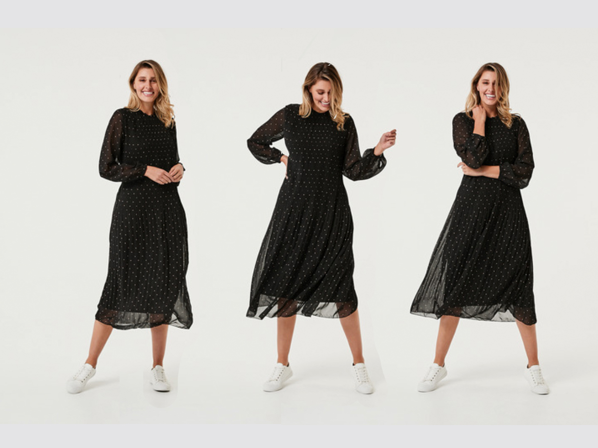 kmart black and white dress