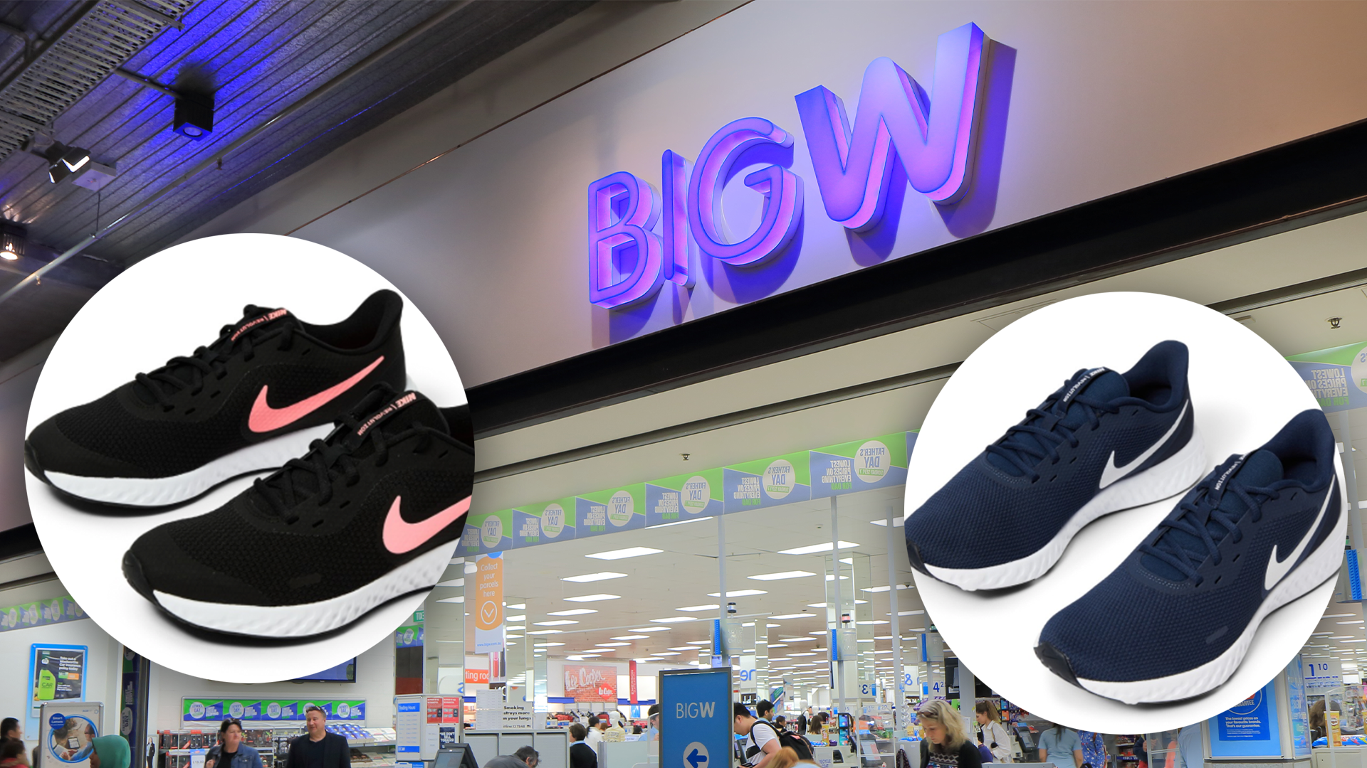 big w selling nike shoes