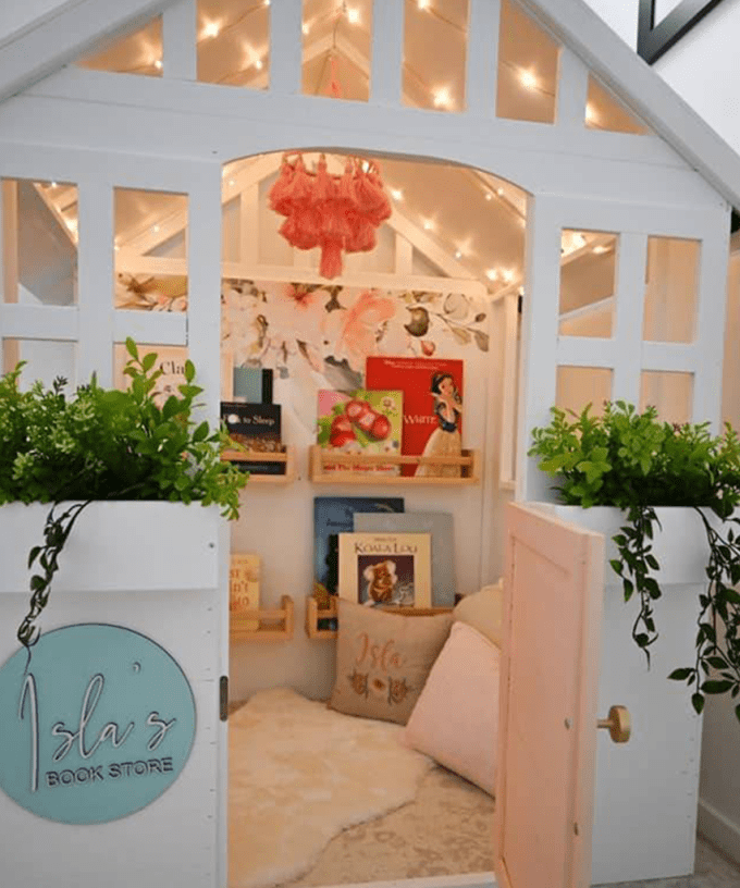 Mum Transforms Kmart Cubby House Into Beautiful Book Store For Her Daughter