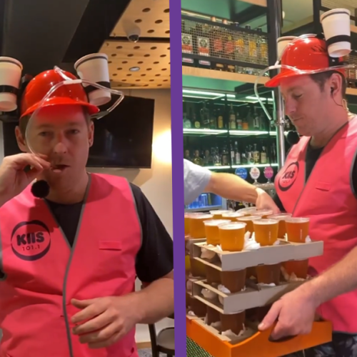 Jase Attempts Carrying 50 Beers From A Richmond Pub To The KIIS Studio