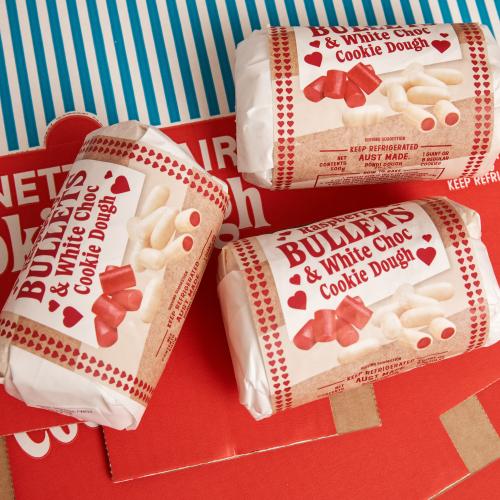 Holy F---, Bennett St Dairy Is Collabing With Darrell Lea On White Choc Raspberry Bullet COOKIE DOUGH!