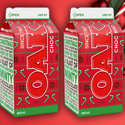 Christmas Is Coming: Oak Has Launched A 'Choc Mint' Milk!